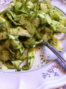 raw kale pesto zucchini pasta